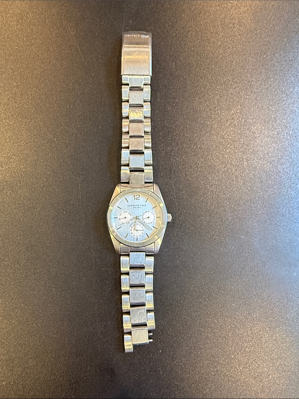 Kenneth Cole New York Mens Silver Multifunction Watch Steel Bracelet Needs Link